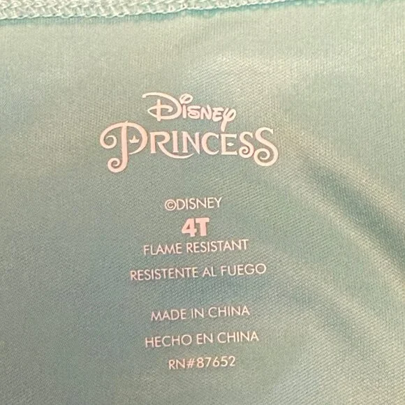 Disney - Jasmine - Princess 2 Piece Pajamas With Lace - Size 4T - Picture 7 of 8
